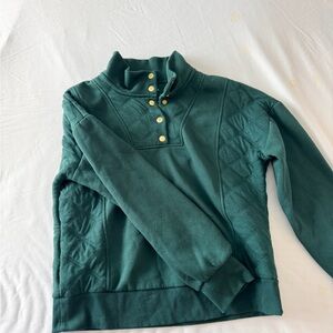 Green Pullover with Gold Buttons